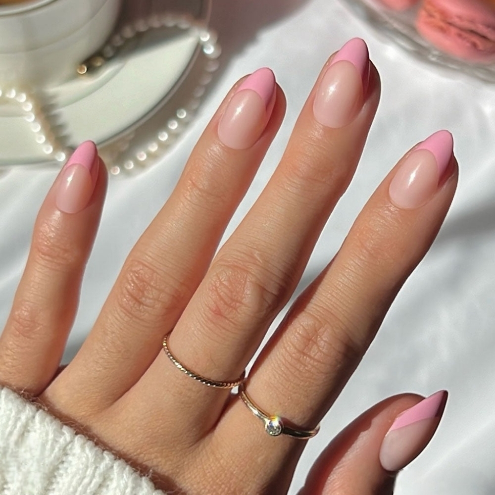 🔴 Glamnetic Pink Macaron Short Almond Press-On Nails